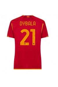 AS Roma Paulo Dybala #21 Voetbaltruitje Thuis tenue Dames 2023-24 Korte Mouw